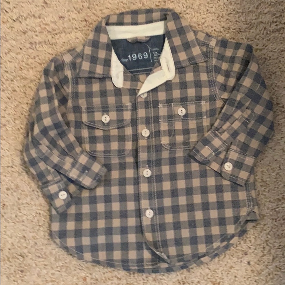 NWT plaid bottom down shirt for kids - Picture 1 of 2